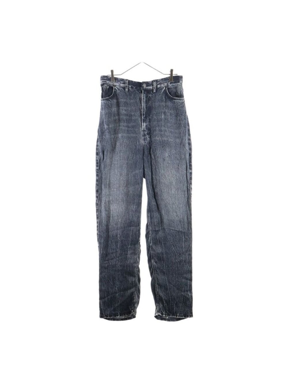 Balenciaga 20 SS Denim Transfer Print Trompouille Pants Gray